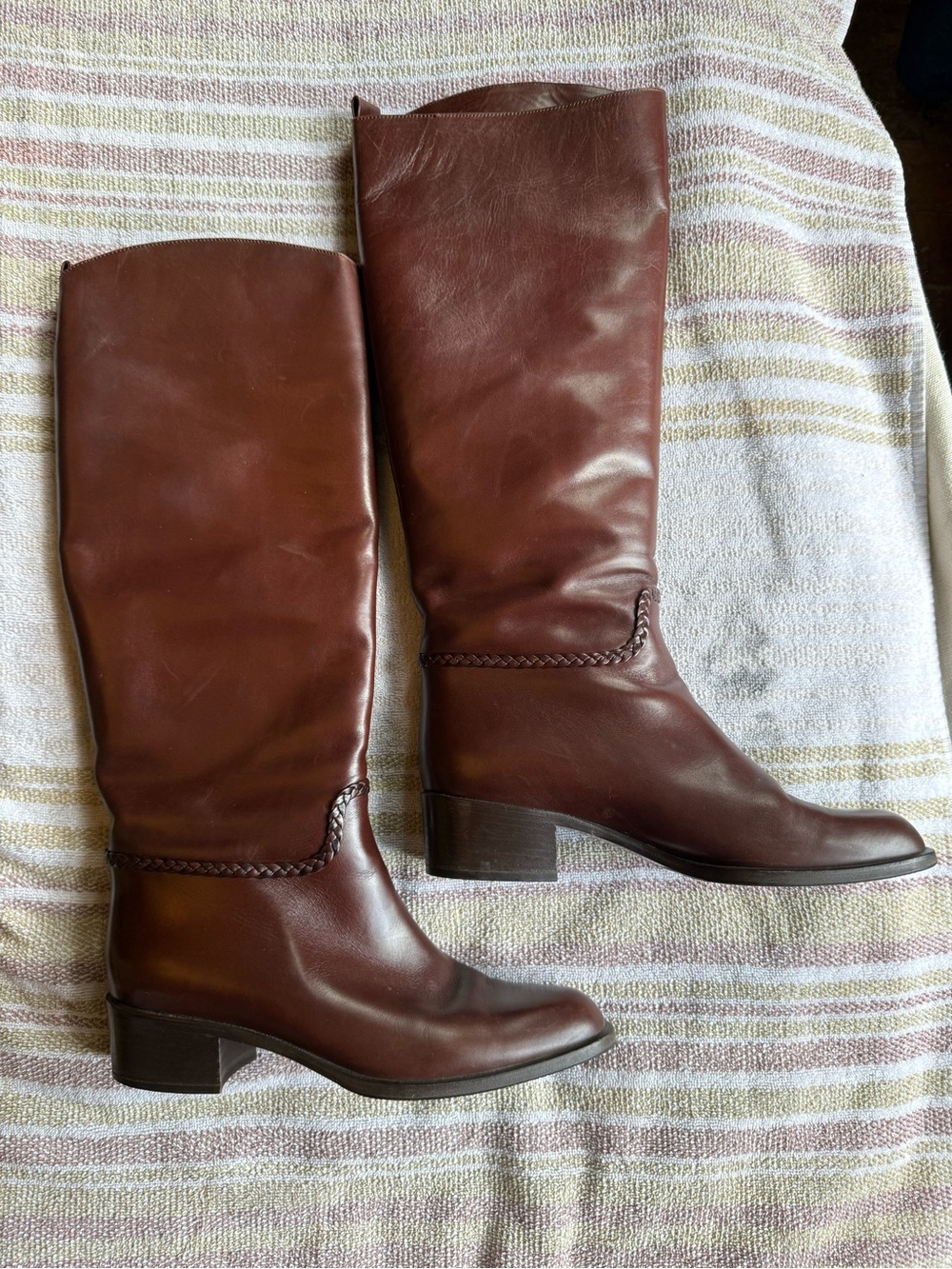 Bally Women's Essence Chestnut Leather Knee-High Boots
